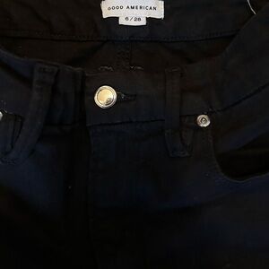 Good American Black Denim Cut-Off Shorts - Size 6/28